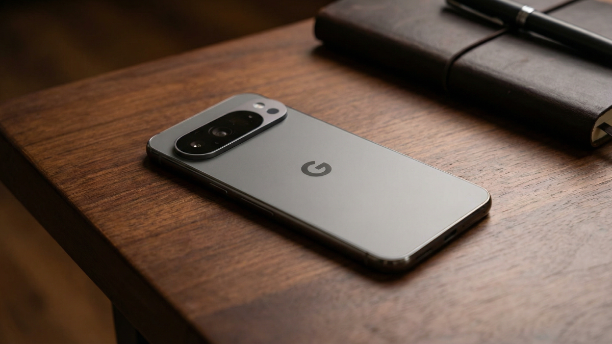 Closed Photography of Google Pixel 10 on table with dark present